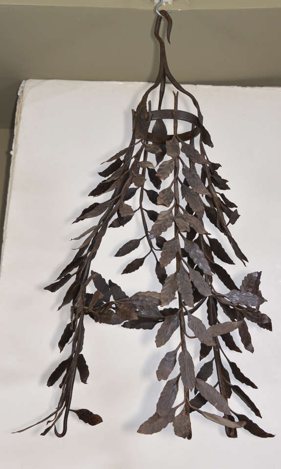Beautiful Iron Work of Leaves on an iron form that hangs