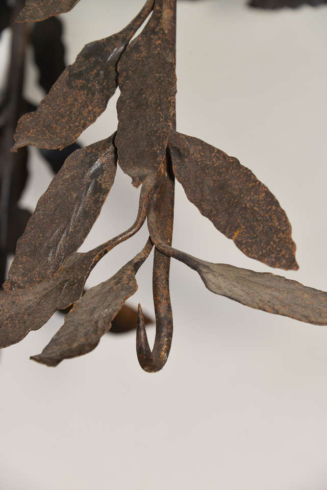 French Iron Architectural Hanging Branches In Excellent Condition In Houston, TX