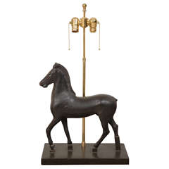 Vintage Ceramic Horse Table Lamp