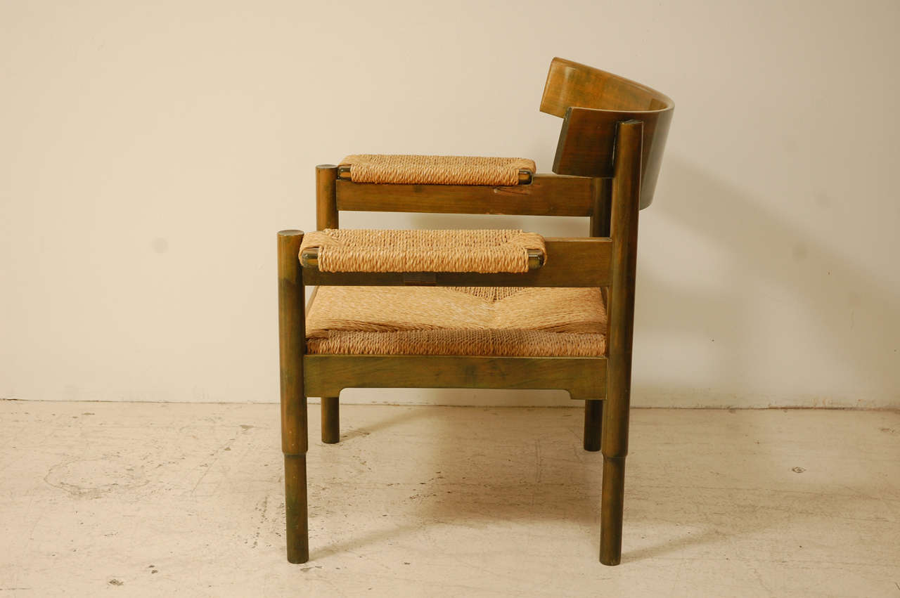 Beech And Caned Chair in the Style of Magistretti 1