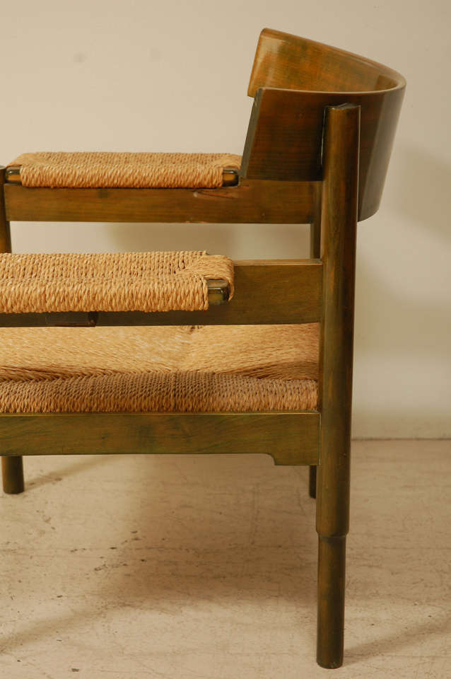Beech And Caned Chair in the Style of Magistretti 2