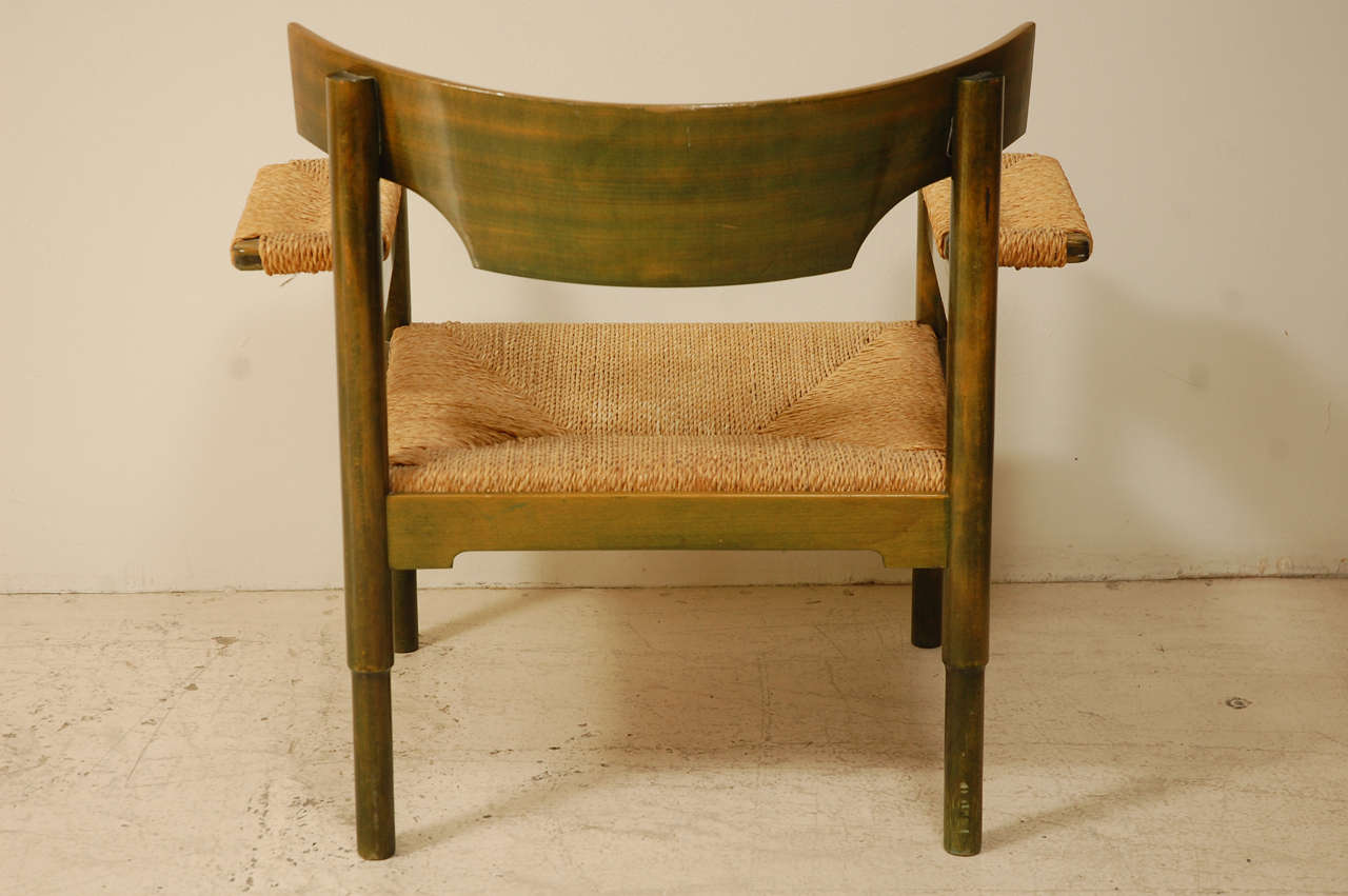 Beech And Caned Chair in the Style of Magistretti 3