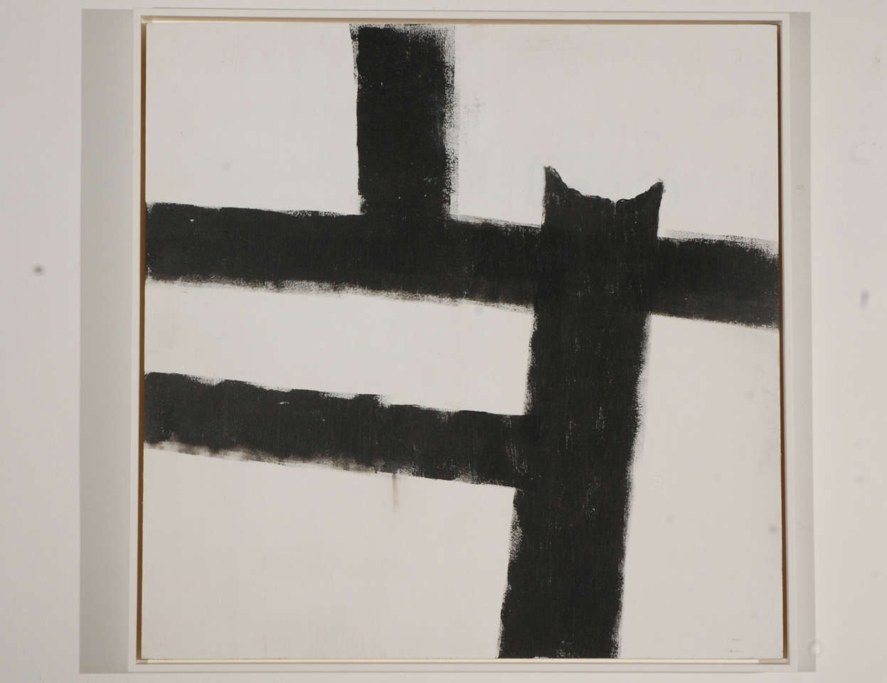 Pair of Modern Abstract Black and White Paintings In Excellent Condition In Los Angeles, CA