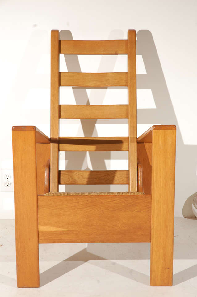 Danish Perriand Style Wood Arm Chair