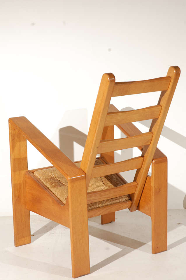 Perriand Style Wood Arm Chair 4