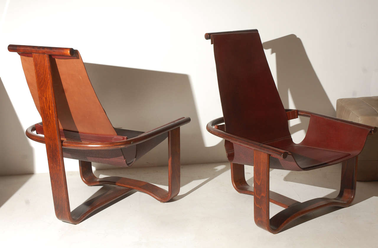 Westnofa Vestlandske Bentwood and Leather Chairs