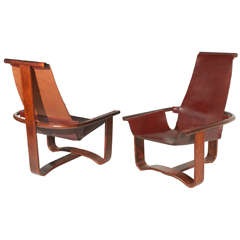 Westnofa / Vestlandske Bentwood and Leather Chairs
