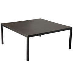 Stone and Metal Milo Baughman Style Coffee Table