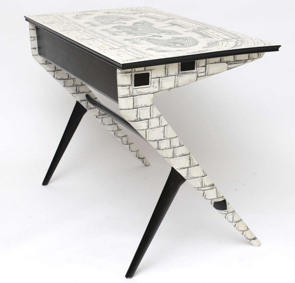 Mid-20th Century Writing Desk after Fornasetti