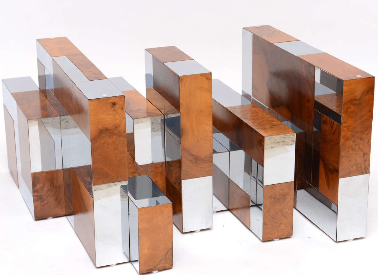 Paul Evans Burl and Chrome Coffee Table for Directional 2
