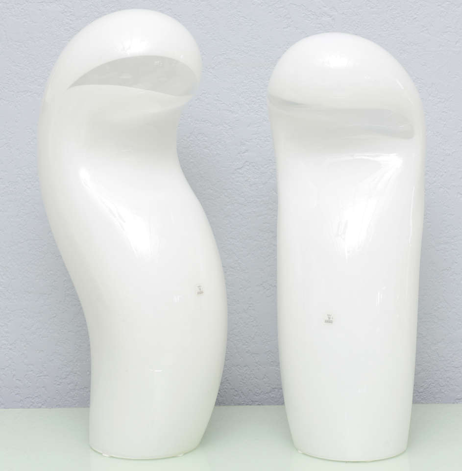 Italian Sculptural Pair of Vetri Murano Table Lamps