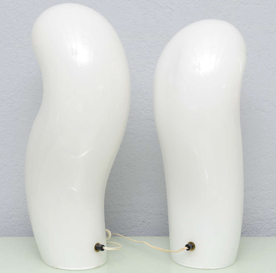 Sculptural Pair of Vetri Murano Table Lamps 1
