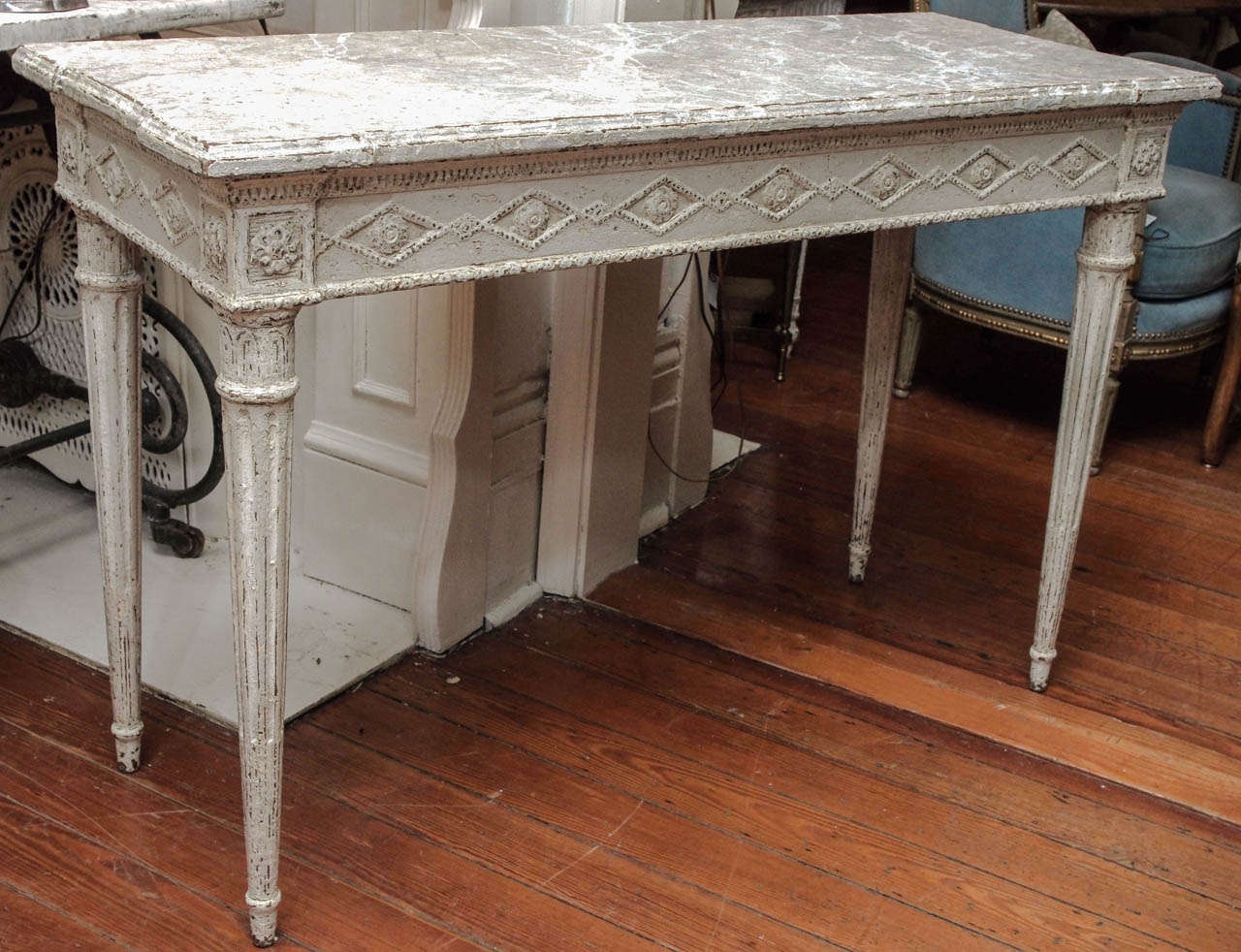 Pair of 19th Century Louis XVI Style painted consoles