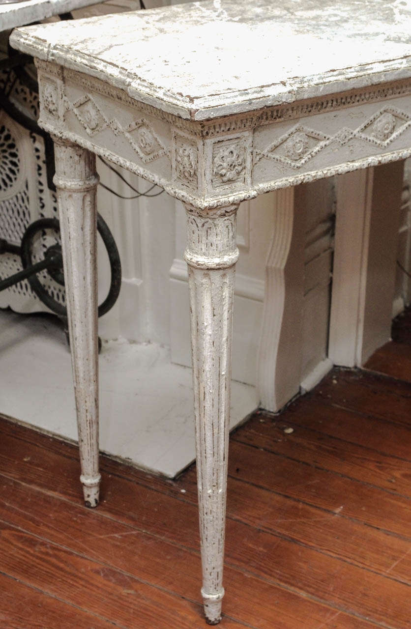 Louis XVI Pair of 19th Century Painted Consoles For Sale