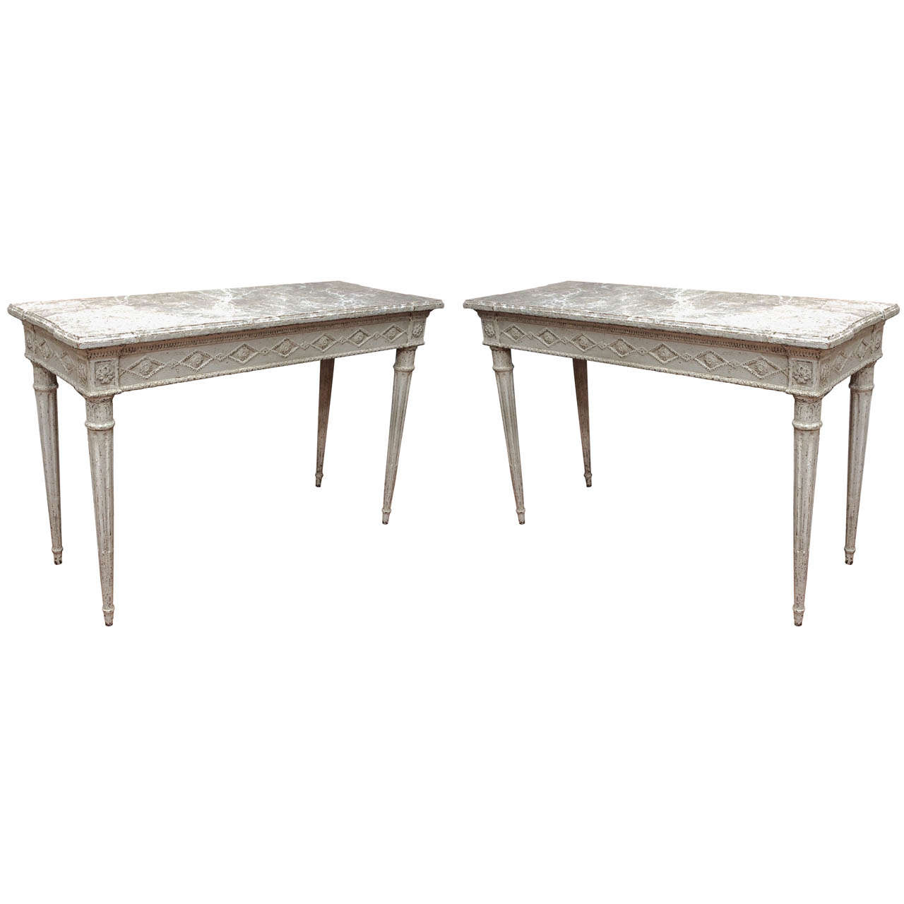 Pair of 19th Century Painted Consoles For Sale