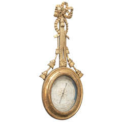 19th Century Louis XV Gilded Barometer