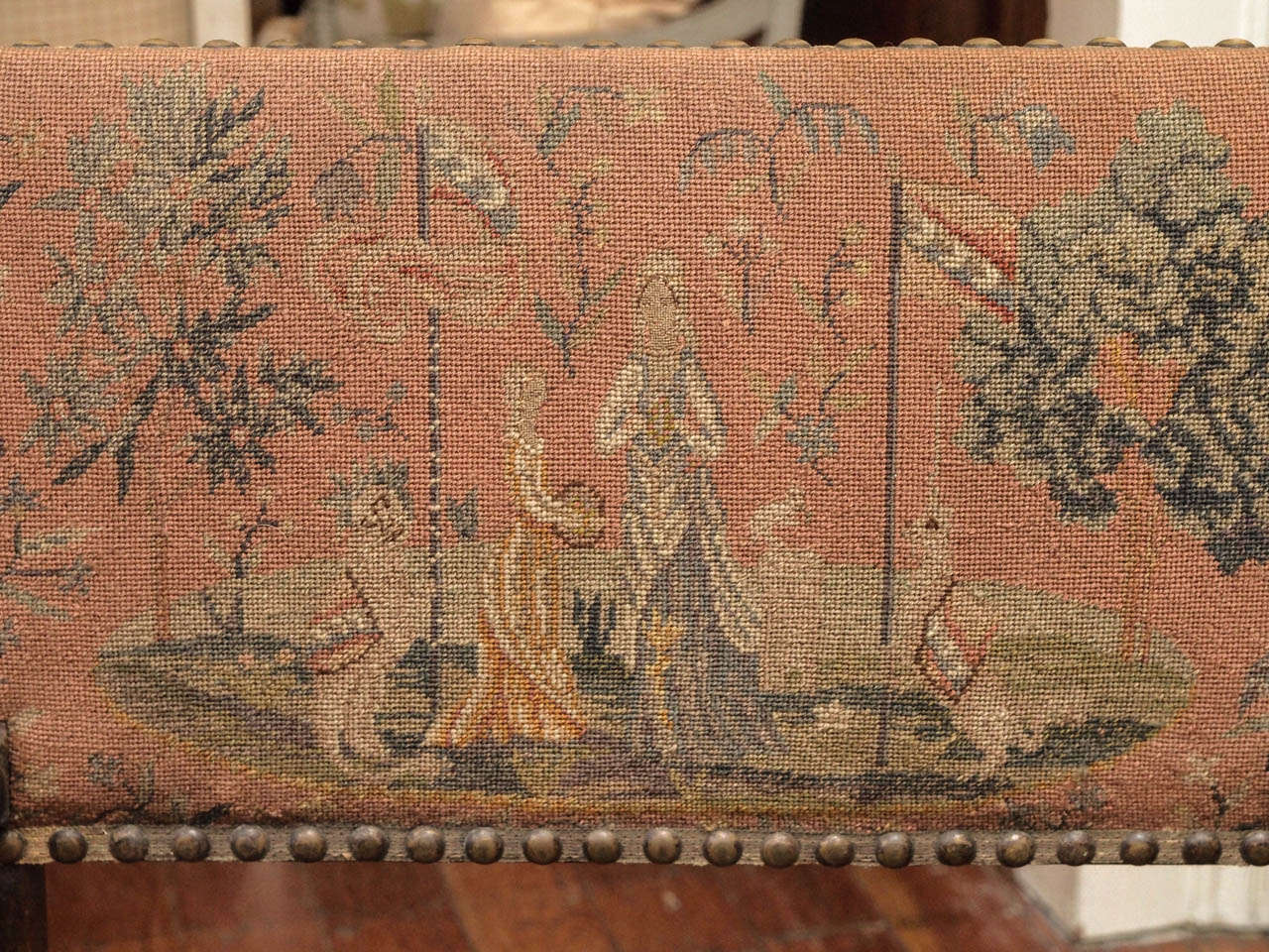 Louis XIII Pair of 19th Century Tapestry  Fauteuils