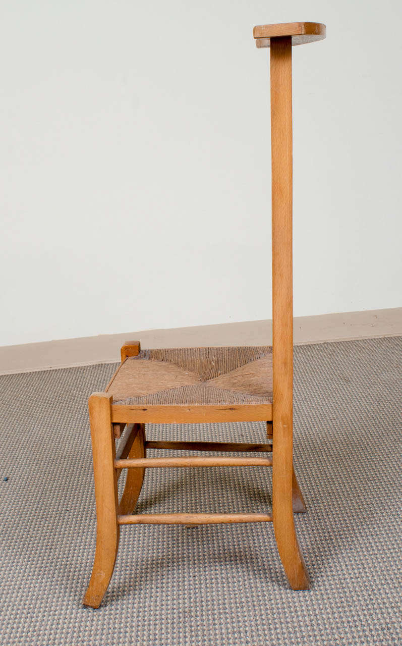 Dutch Pair of Beechwood Prayer Chairs