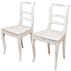 Pair of Pine Painted Chairs