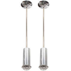Pair of Art Deco Austrian Faceted Glass Pendants 7