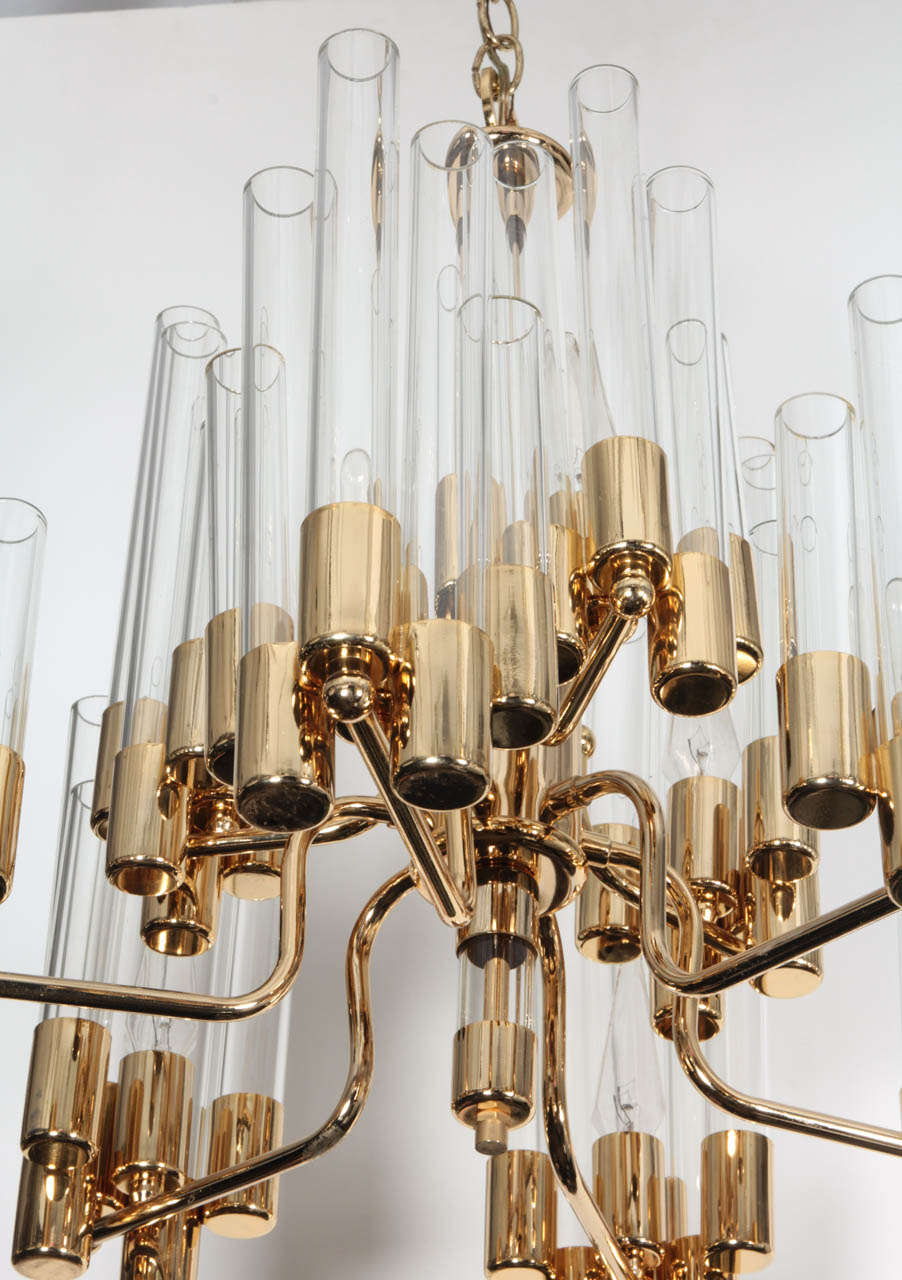 brass and glass chandelier