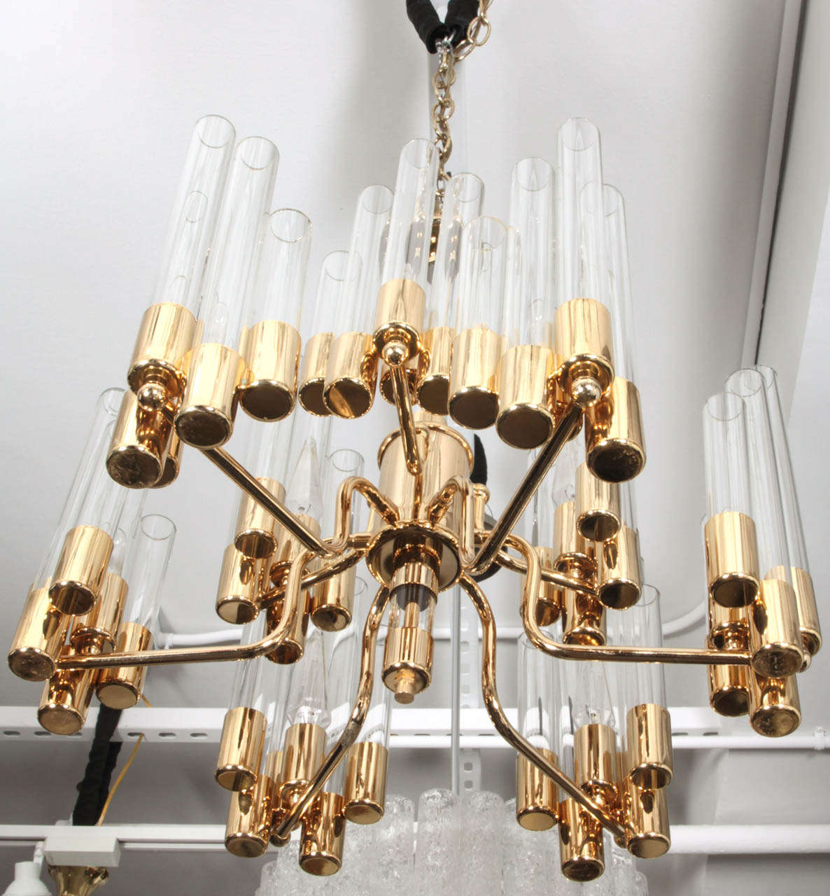 brass glass chandelier