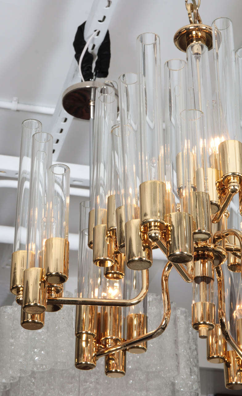 Mid Century 9 Arm Brass and Glass Tube Chandelier by Hans Agne Jakobsson at 1stDibs 9 arm