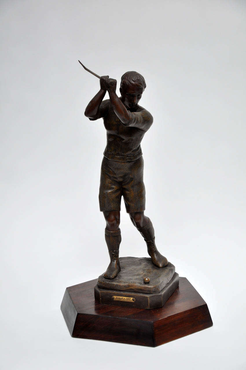 Bronzed "Joueur de Golfer" Golf Sculpture circa 1920