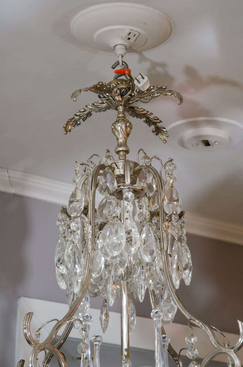 20th Century French Crystal and Nickel-Plated Fixture 1