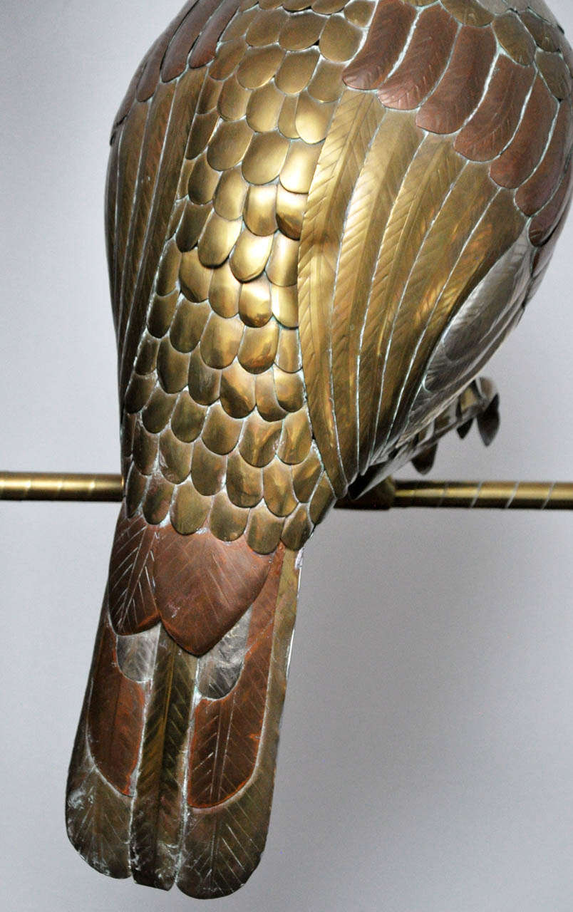 Brass and Copper Cockatoo by Sergio Bustamante For Sale 2