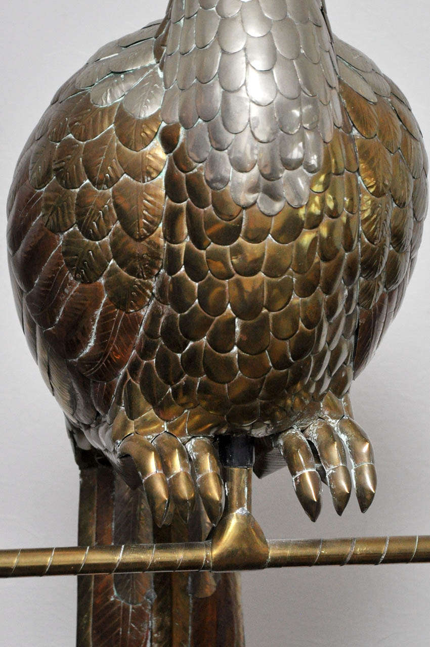 Brass and Copper Cockatoo by Sergio Bustamante For Sale 4