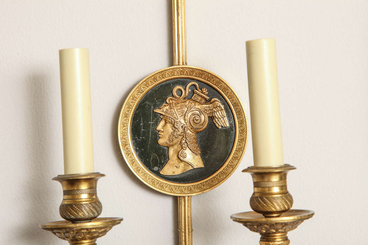 Mid-20th Century Pair of 1940s French Empire Style Sconces