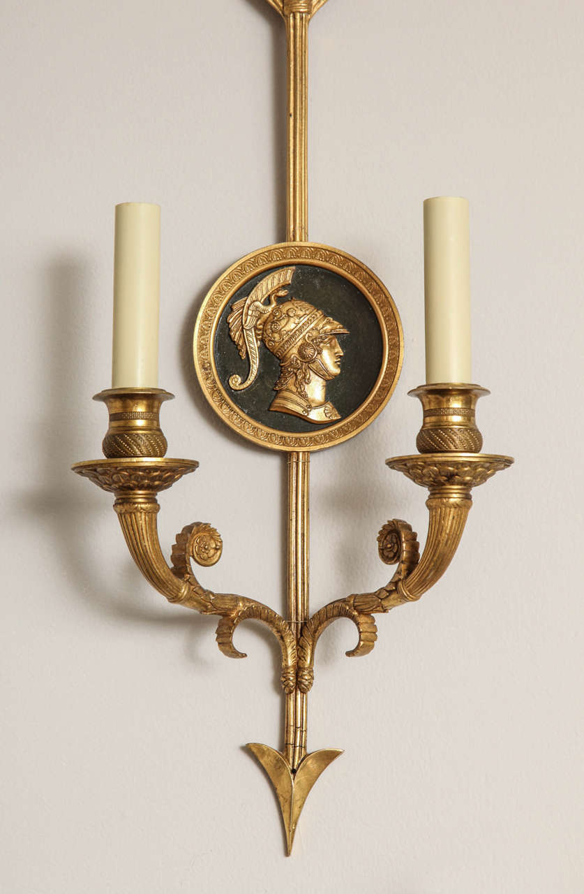 Pair of 1940s French Empire Style Sconces 5