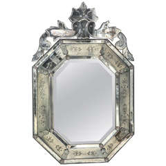 Vintage 1940s Octagonal Venetian Mirror