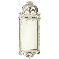 1940s Vertical Rectangular Venetian Mirror