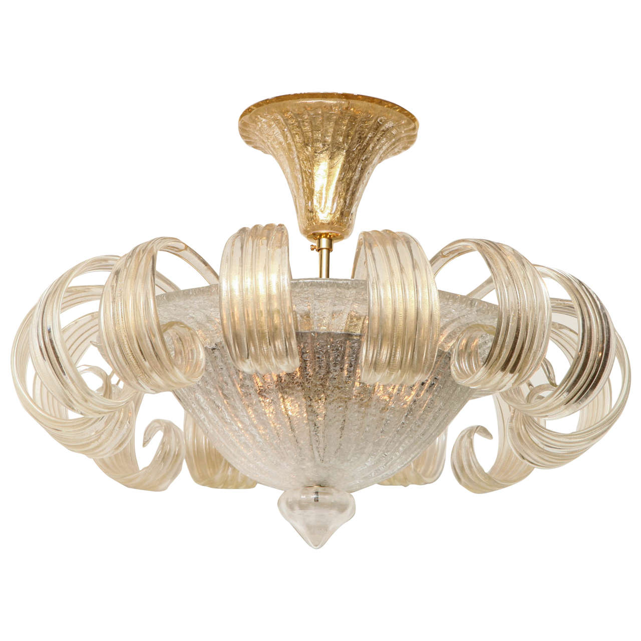 Handblown Glass Ceiling Light at 1stDibs