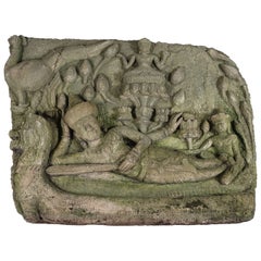 Late 19th Century Siamese Stone Relief Temple Carving