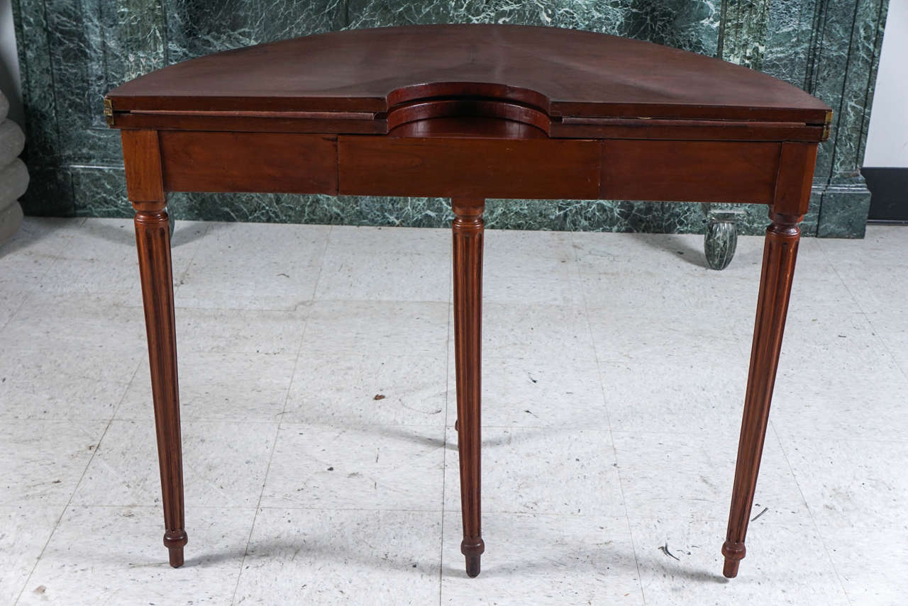 An Unusual French Period Directoire Fold Over Demi-lune  Console Table 4