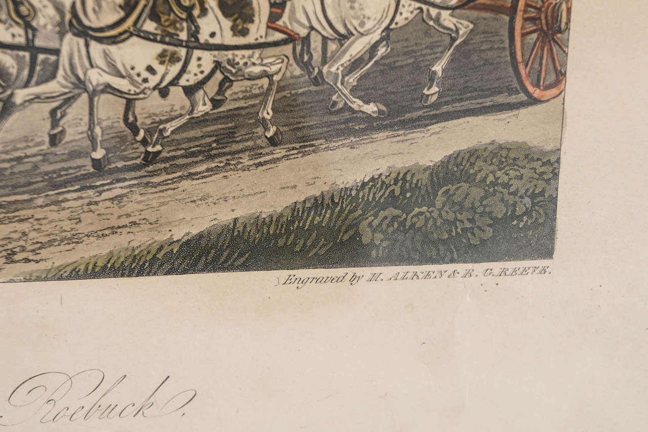 Mid-19th Century Pair of Late Regency Hunt Engravings in Period Frames For Sale