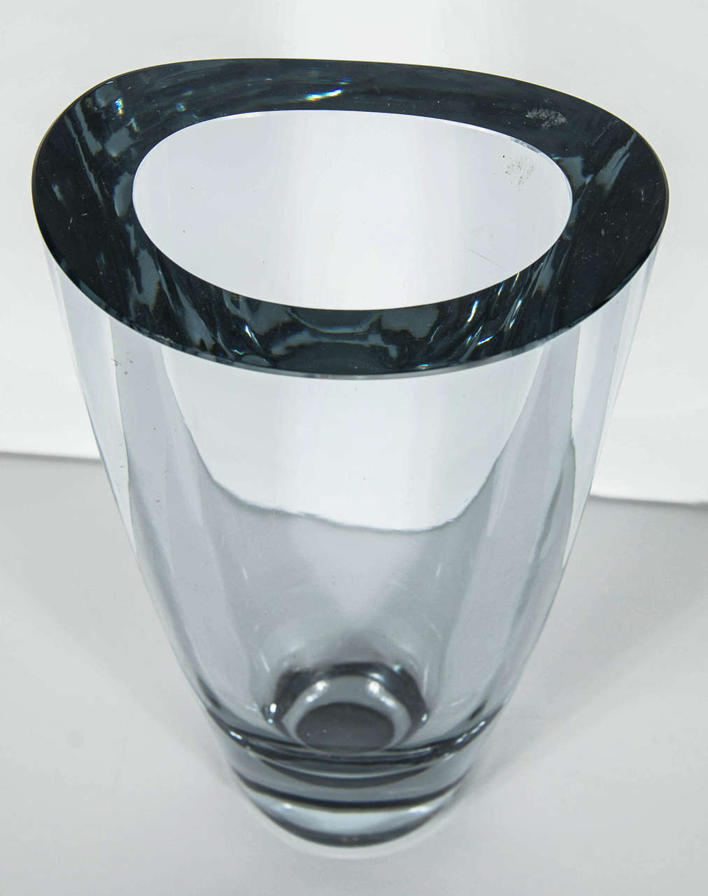 Mid-20th Century Mid-Century Modernist Smoked Art Glass Handblown Vase by Stromberg