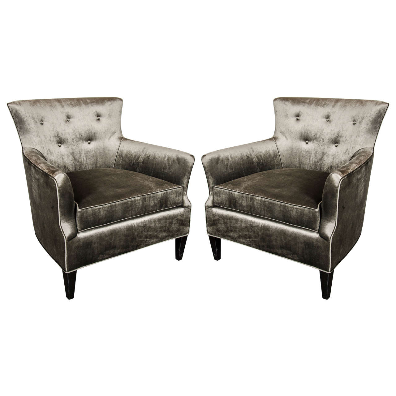 Elegant Pair of Mid-Century Modernist Classic Armchairs