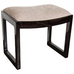 Sophisticated Mid-Century Modernist Curved Seat Stool or Ottoman