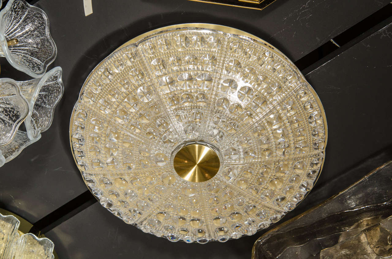Mid-20th Century Mid-Century Modernist Flush Mount Chandelier by Carl Fagerlund for Orrefors