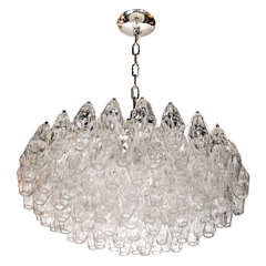 Luminous Handblown Murano Glass Polyhedral Chandelier by Venini