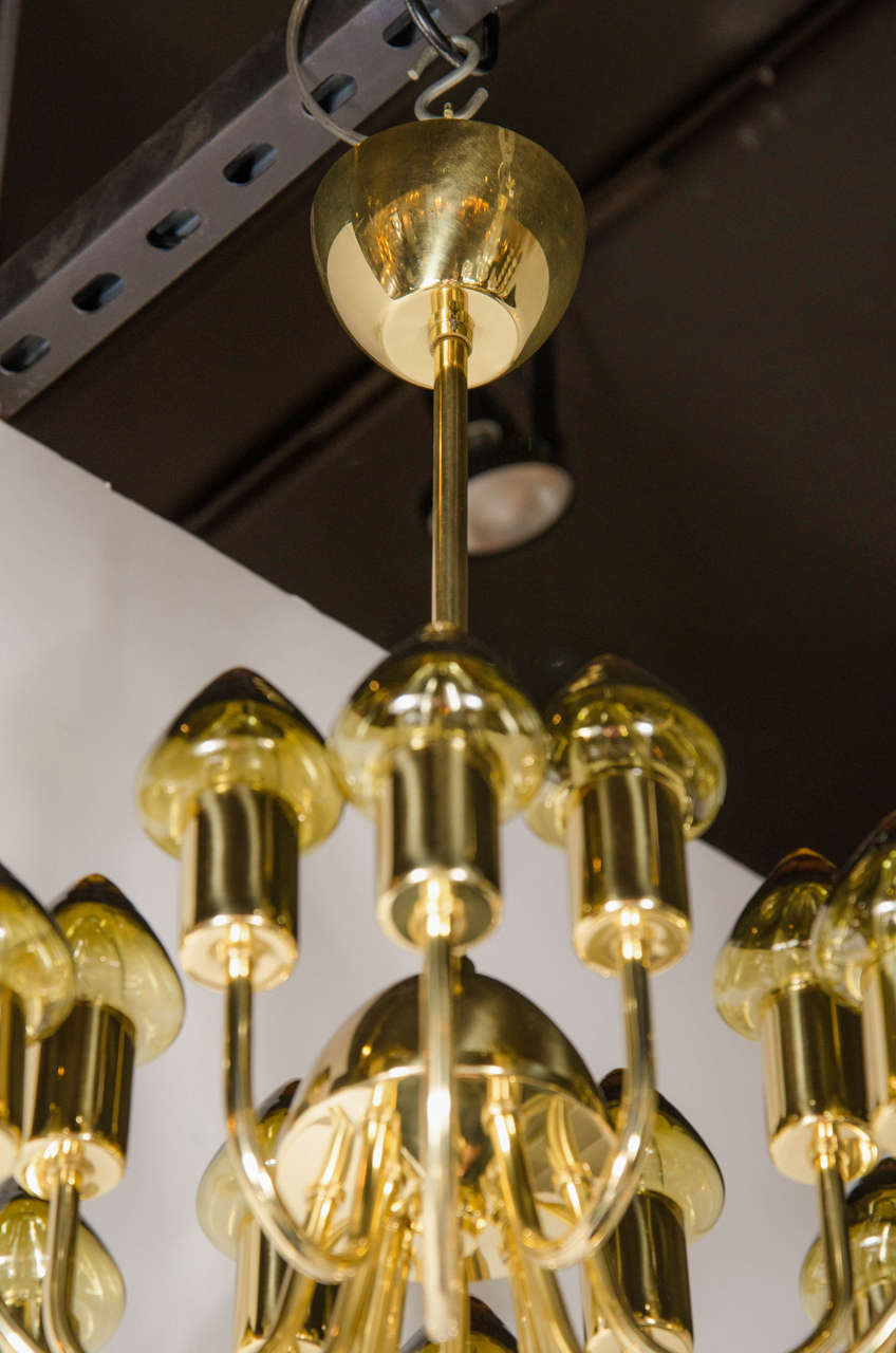 Swedish Mid-Century Modern Brass Twelve-Arm Chandelier by Hans Agne Jakobsson In Excellent Condition In New York, NY