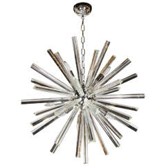 Mid-Century Modernist Murano Glass Triedre Rod Sputnik Chandeliers 5