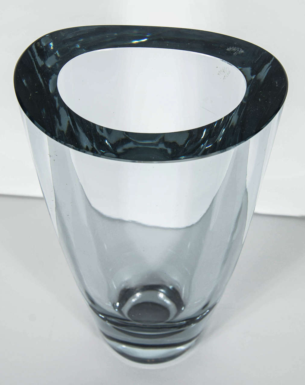 MidCentury Modernist Smoked Art Glass Handblown Vase by Stromberg at 1stdibs