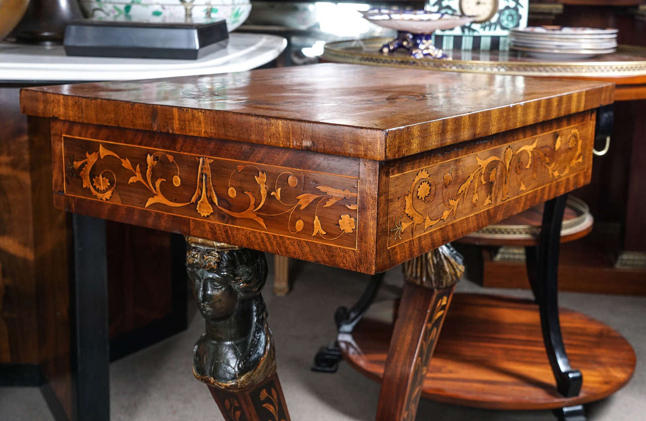 Carved Italian Empire Side Table