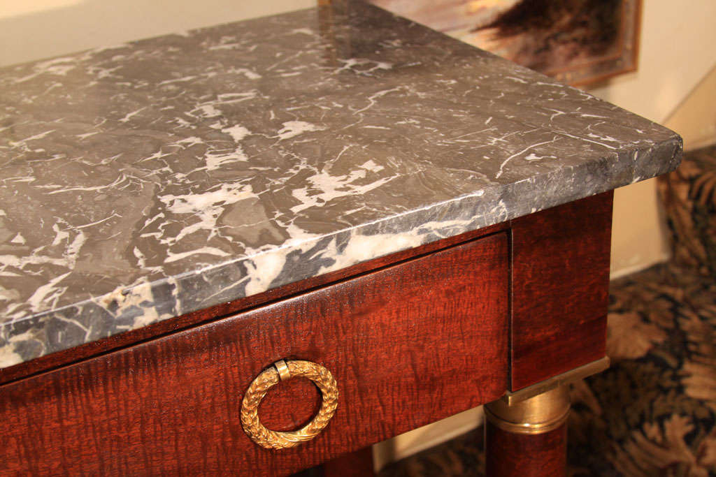 French empire console table with marble top For Sale 5