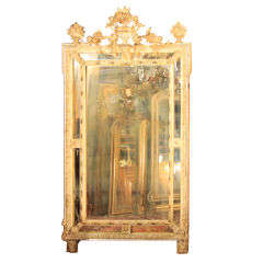 Silver and gold gilt Louis XVI style mirror.